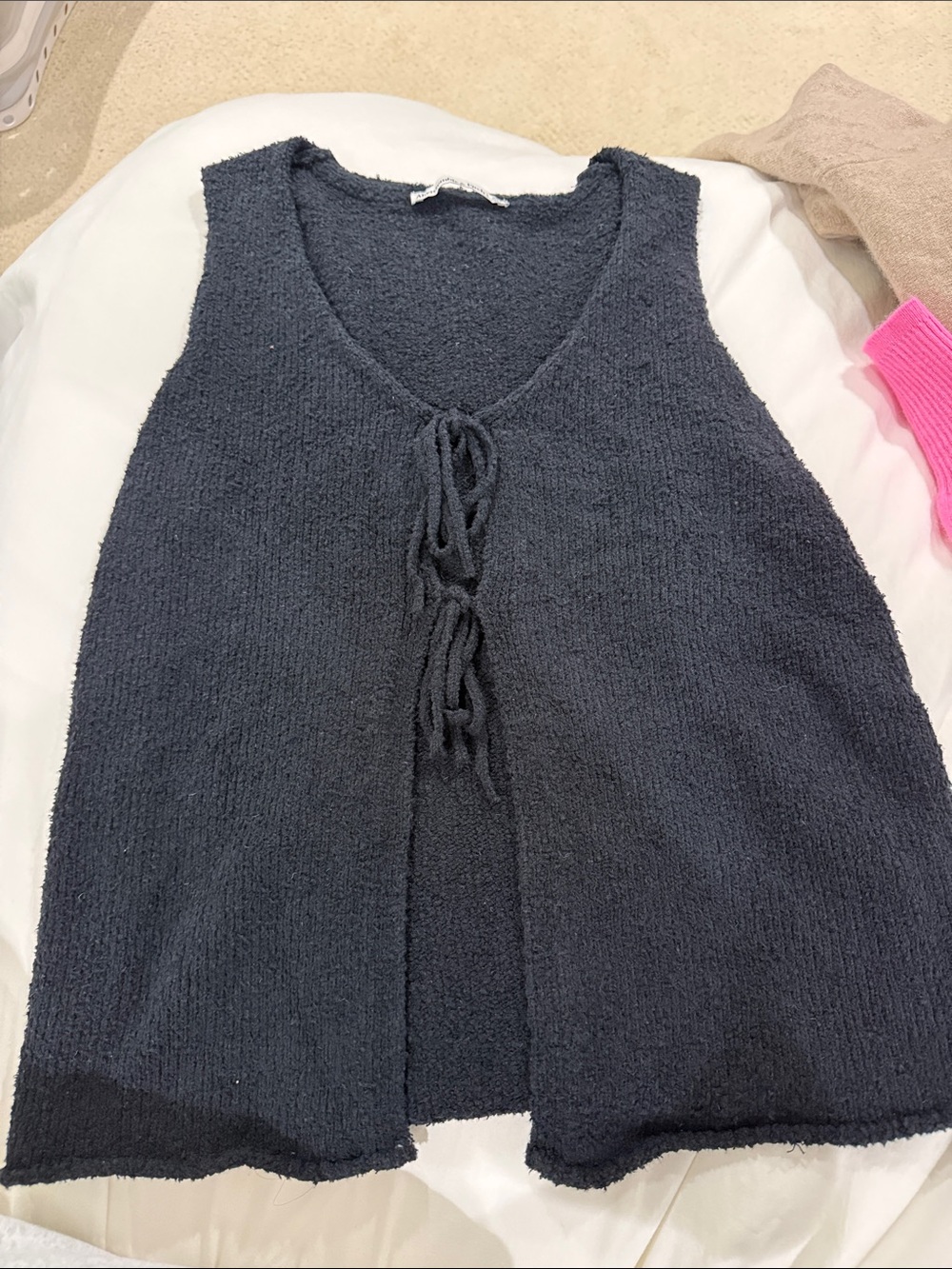 Abercrombie & Fitch Black Knit Tie-Front Tank